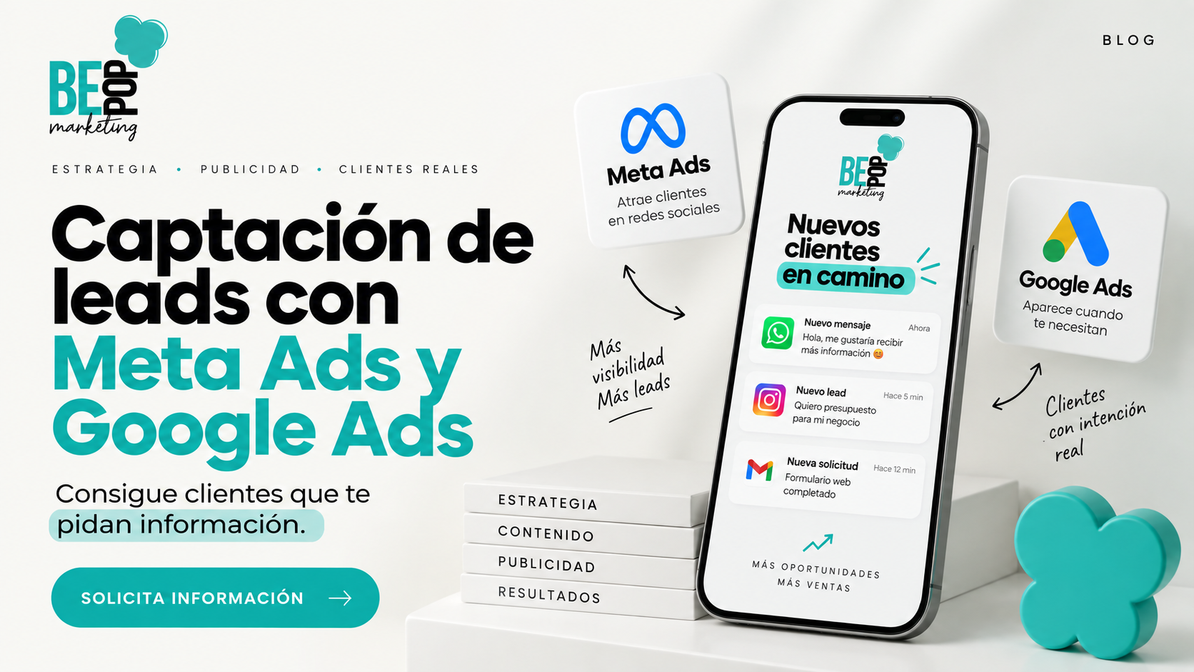 Lee más sobre el artículo Captación de leads con Meta Ads y Google Ads: consigue clientes que te pidan información